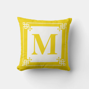 Yellow Frame Monogram Kissen