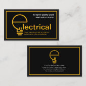 Yellow Frame Stilvoll Letter-E Bulb Electrician Visitenkarte (Vorne/Hinten)