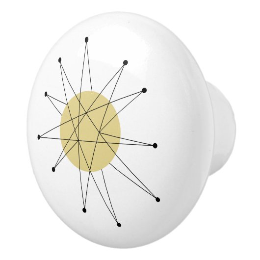 Yellow Franciscan Sternexplosion Mitte Jahrhundert Keramikknauf (Rechts)