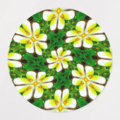 Yellow Frangipani Pattern Etiketten (Design 1)