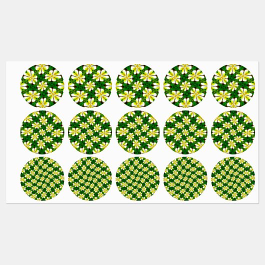 Yellow Frangipani Pattern Etiketten (Blatt)
