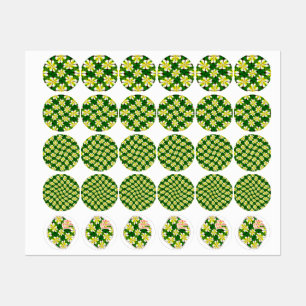 Yellow Frangipani Pattern Etiketten
