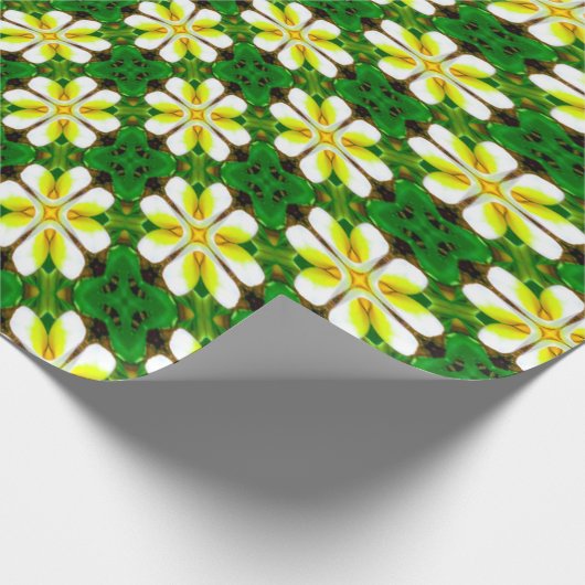 Yellow Frangipani Pattern Geschenkpapier (Ecke)