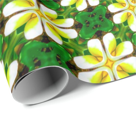 Yellow Frangipani Pattern Geschenkpapier (Rolleneckpunkt)