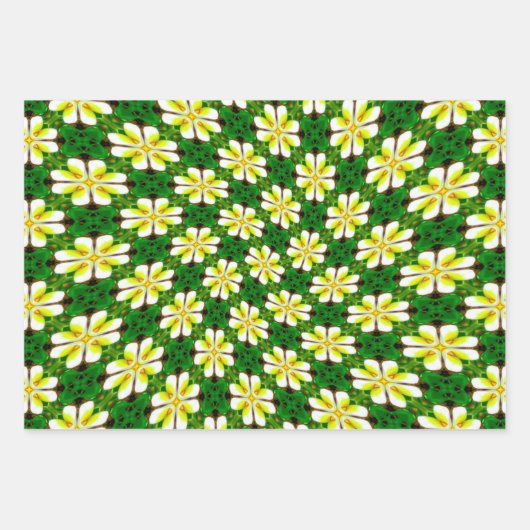 Yellow Frangipani Pattern Geschenkpapier Set (Vorderseite 3)