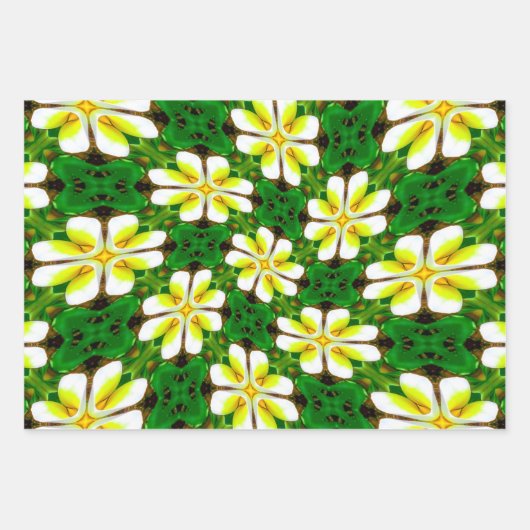 Yellow Frangipani Pattern Geschenkpapier Set (Vorderseite)
