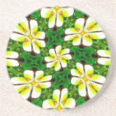 Yellow Frangipani Pattern Getränkeuntersetzer (Vorne)
