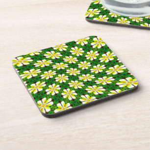 Yellow Frangipani Pattern Getränkeuntersetzer