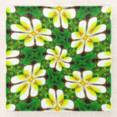 Yellow Frangipani Pattern Glasuntersetzer (Vorderseite)