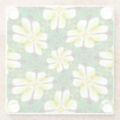 Yellow Frangipani Pattern Glasuntersetzer (Rückseite)