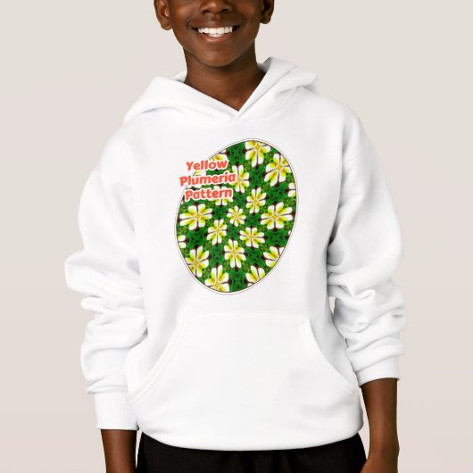 Yellow Frangipani Pattern Hoodie (Vorderseite)