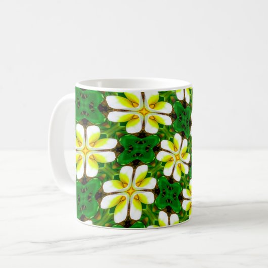 Yellow Frangipani Pattern Kaffeetasse (Vorderseite Links)