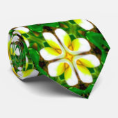 Yellow Frangipani Pattern Krawatte (Gerollt)
