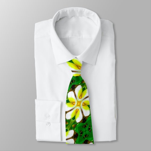 Yellow Frangipani Pattern Krawatte (Gebunden)