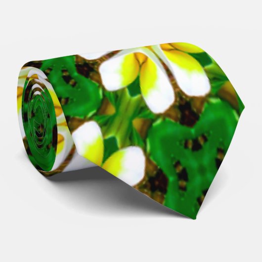 Yellow Frangipani Pattern Krawatte (Gerollt)