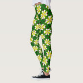 Yellow Frangipani Pattern Leggings (Links)