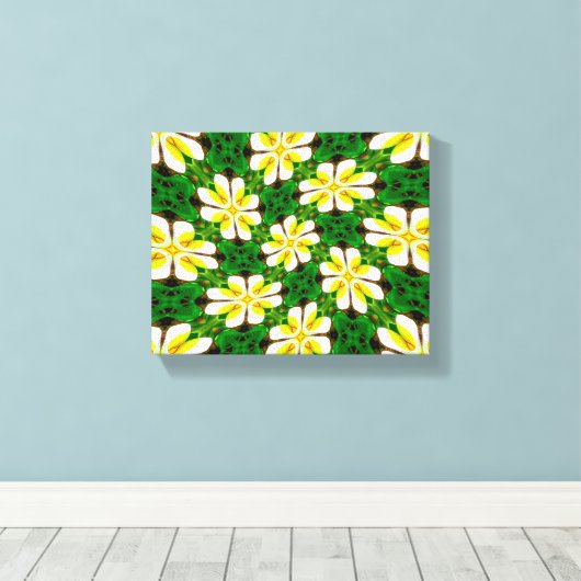 Yellow Frangipani Pattern Leinwanddruck (Insitu (Holzboden))