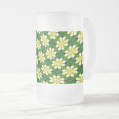 Yellow Frangipani Pattern Mattglas Bierglas (VorderseiteRechts)