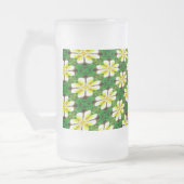 Yellow Frangipani Pattern Mattglas Bierglas (Links)