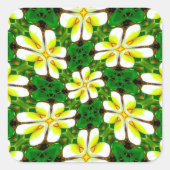 Yellow Frangipani Pattern Quadratischer Aufkleber (Vorderseite)