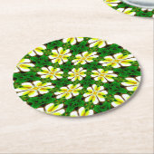 Yellow Frangipani Pattern Runder Pappuntersetzer (Angewinkelt)