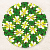 Yellow Frangipani Pattern Runder Pappuntersetzer (Vorderseite)