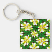 Yellow Frangipani Pattern Schlüsselanhänger (Vorderseite)