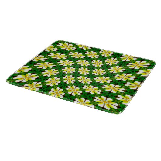 Yellow Frangipani Pattern Schneidebrett (Ecke)