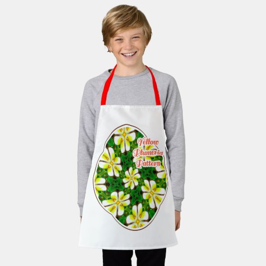Yellow Frangipani Pattern Schürze (Getragen)