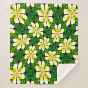 Yellow Frangipani Pattern Sherpadecke