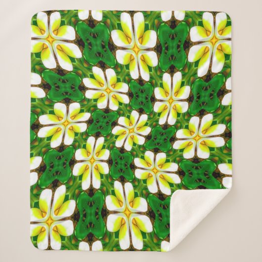Yellow Frangipani Pattern Sherpadecke (Vorderseite)