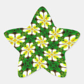 Yellow Frangipani Pattern Stern-Aufkleber (Vorderseite)
