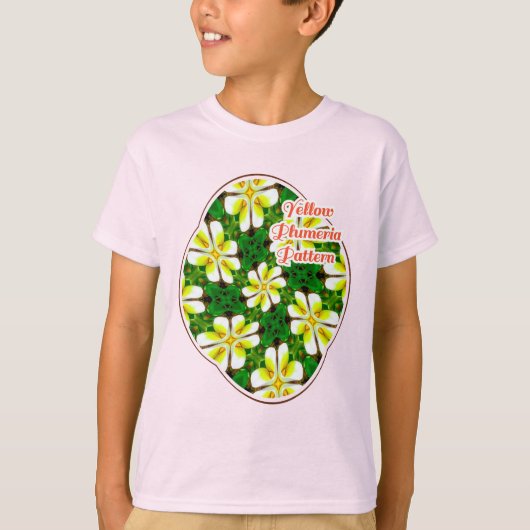 Yellow Frangipani Pattern T-Shirt (Vorderseite)
