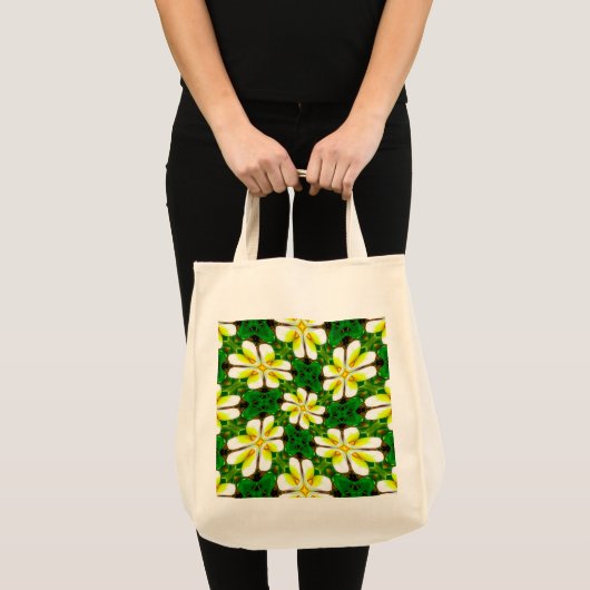Yellow Frangipani Pattern Tragetasche (Vorderseite (Produkt))