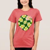 Yellow Frangipani Pattern Tri-Blend Shirt (Vorderseite)