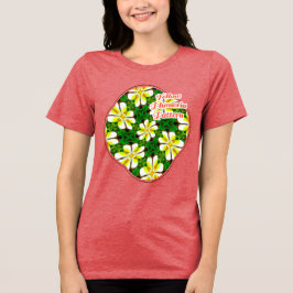 Yellow Frangipani Pattern Tri-Blend Shirt