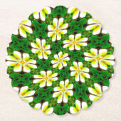Yellow Frangipani Pattern Untersetzer (Vorderseite)