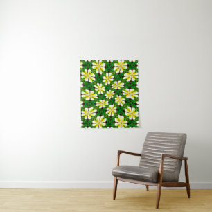 Yellow Frangipani Pattern Wandteppich