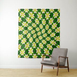 Yellow Frangipani Pattern Wandteppich