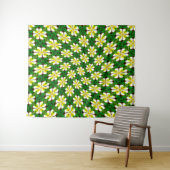 Yellow Frangipani Pattern Wandteppich (Beispiel (Horizontal))