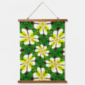 Yellow Frangipani Pattern Wandteppich Mit Holzrahmen (Vorderseite)