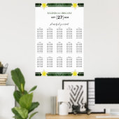 Yellow Frangipani Plumeria Wedding Chart Poster (Heimbüro)