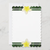 Yellow Frangipani Plumeria Wedding Einladungen (Rückseite)