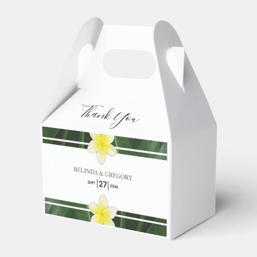 Yellow Frangipani Plumeria Wedding Geschenkschachtel (Vorderseite)