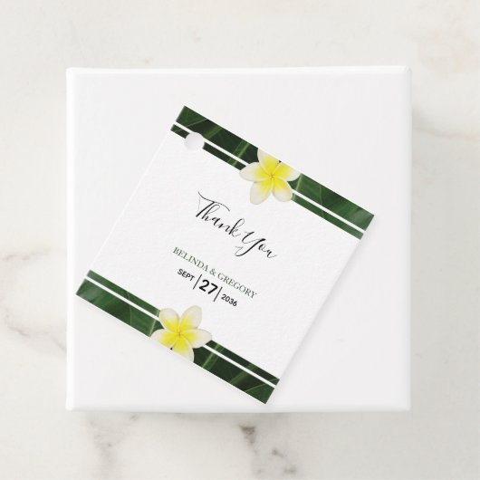 Yellow Frangipani Plumeria Wedding Gift Geschenkanhänger (Beispiel)