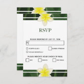 Yellow Frangipani Plumeria Wedding RSVP Cards (Vorne/Hinten)