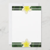 Yellow Frangipani Plumeria Wedding Save the Date (Rückseite)