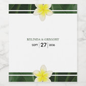 Yellow Frangipani Plumeria Wedding Weinetikett (Einzelnes Label)