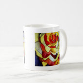 Yellow Freesia Aquarell Originalkunst Blume Kaffeetasse (VorderseiteRechts)
