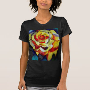 Yellow Freesia Aquarell Originalkunst Blume T-Shirt